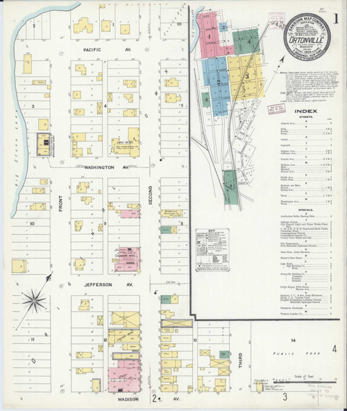 Ortonville Minnesota 1909 - Fire Insurance Index - Old Map Reprint