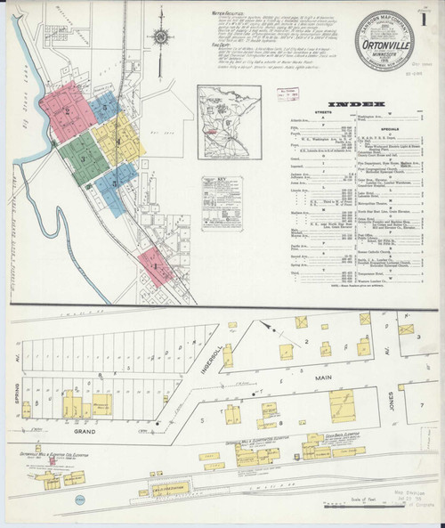 Ortonville Minnesota 1915 - Fire Insurance Index - Old Map Reprint