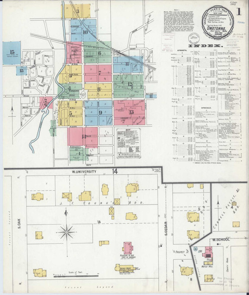 Owatonna Minnesota 1900 - Fire Insurance Index - Old Map Reprint