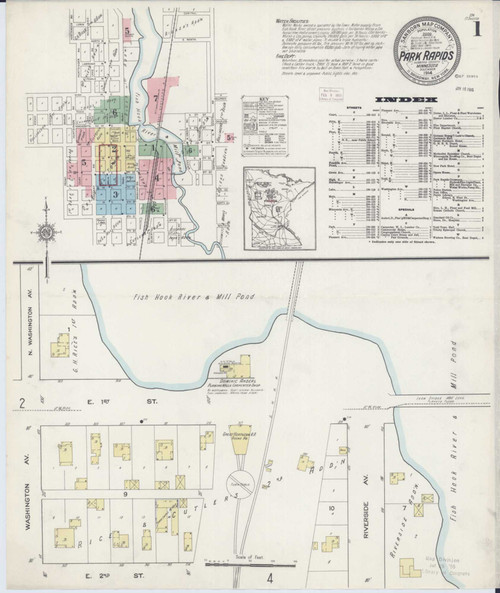 Park Rapids Minnesota 1914 - Fire Insurance Index - Old Map Reprint