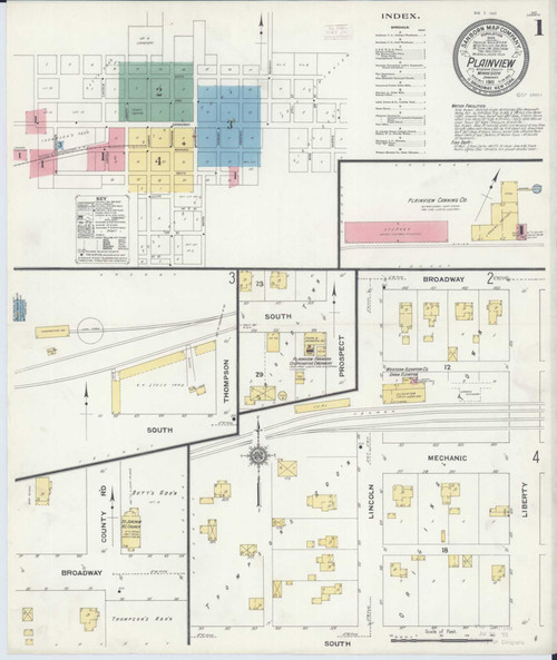 Plainview Minnesota 1911 - Fire Insurance Index - Old Map Reprint