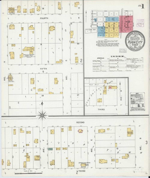 Rush City Minnesota 1904 - Fire Insurance Index - Old Map Reprint