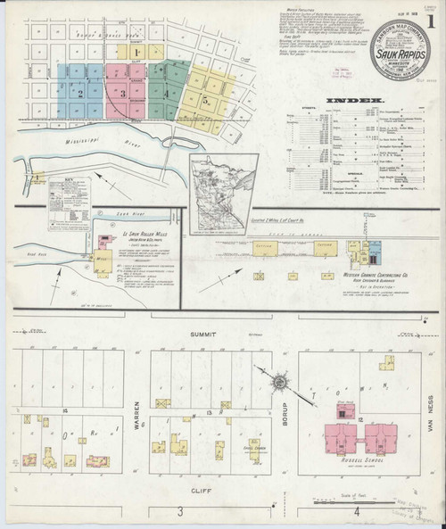 Sauk Rapids Minnesota 1912 - Fire Insurance Index - Old Map Reprint