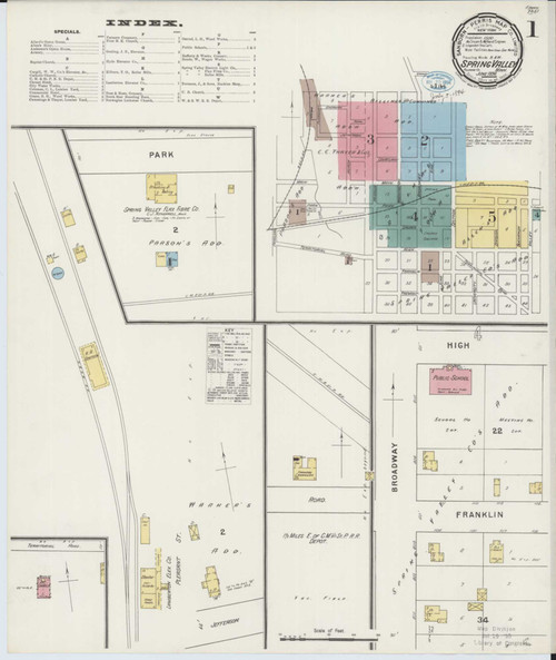 Spring Valley Minnesota 1894 - Fire Insurance Index - Old Map Reprint