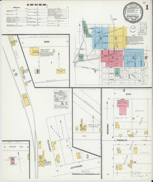 Spring Valley Minnesota 1900 - Fire Insurance Index - Old Map Reprint