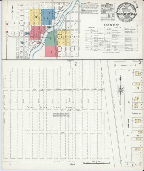 Thief River Falls Minnesota 1906 - Fire Insurance Index - Old Map Reprint