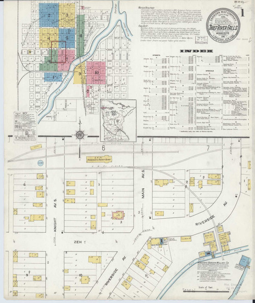 Thief River Falls Minnesota 1916 - Fire Insurance Index - Old Map Reprint