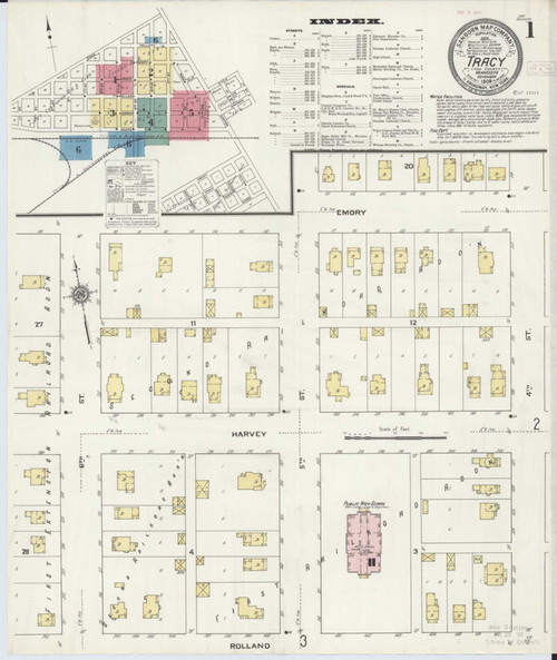Tracy Minnesota 1909 - Fire Insurance Index - Old Map Reprint