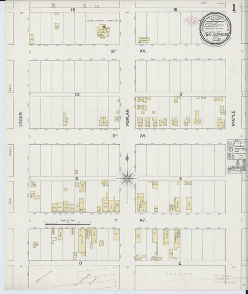 Two Harbors Minnesota 1888 - Fire Insurance Index - Old Map Reprint