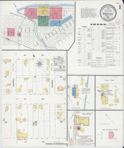Wabasha Minnesota 1902 - Fire Insurance Index - Old Map Reprint