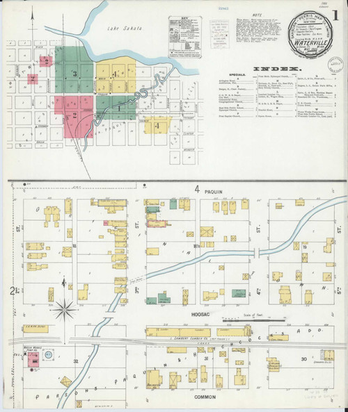 Waterville Minnesota 1900 - Fire Insurance Index - Old Map Reprint
