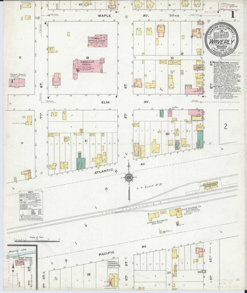 Waverly Minnesota 1909 - Fire Insurance Index - Old Map Reprint