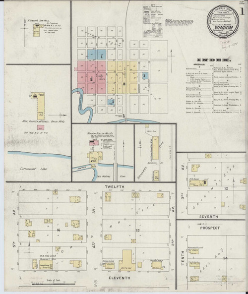 Windom Minnesota 1894 - Fire Insurance Index - Old Map Reprint