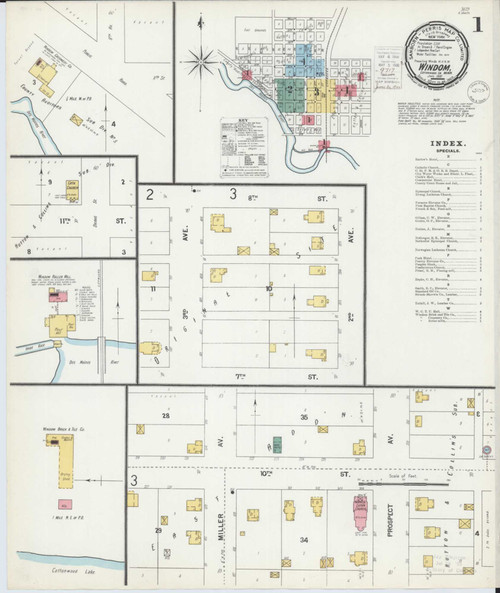 Windom Minnesota 1900 - Fire Insurance Index - Old Map Reprint