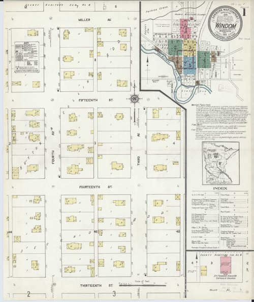 Windom Minnesota 1913 - Fire Insurance Index - Old Map Reprint