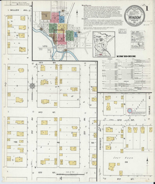 Windom Minnesota 1917 - Fire Insurance Index - Old Map Reprint