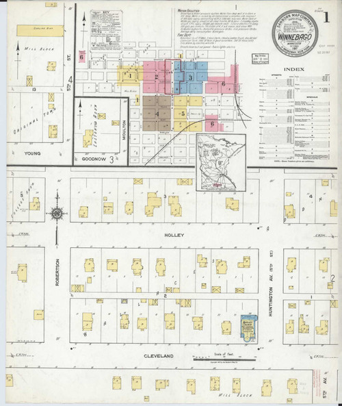 Winnebago Minnesota 1917 - Fire Insurance Index - Old Map Reprint