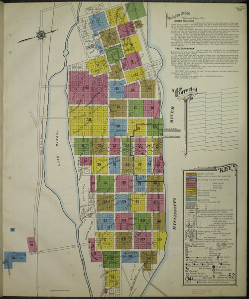 Winona Minnesota 1917 - Fire Insurance Index - Old Map Reprint