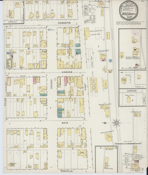 Winthrop Minnesota 1894 - Fire Insurance Index - Old Map Reprint