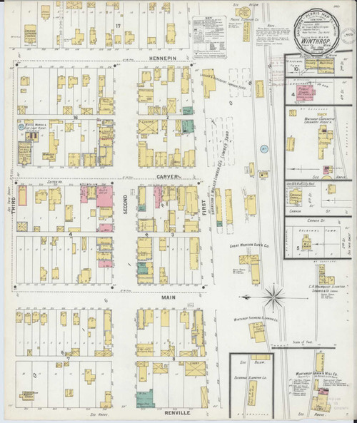 Winthrop Minnesota 1899 - Fire Insurance Index - Old Map Reprint