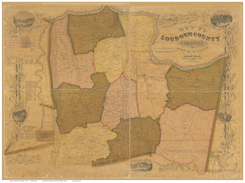 Loudoun County Virginia 1865 - Old Map Reprint