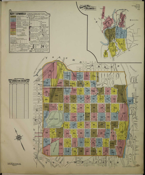 Chattanooga Tennessee 1929 V2 - Fire Insurance Index - Old Map Reprint