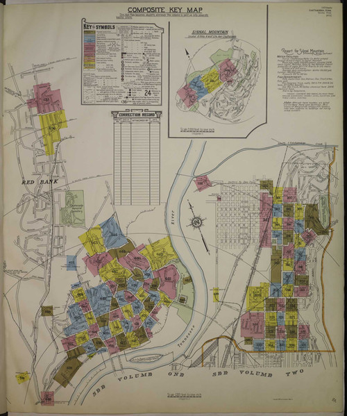 Chattanooga Tennessee 1930 V3 - Fire Insurance Index - Old Map Reprint
