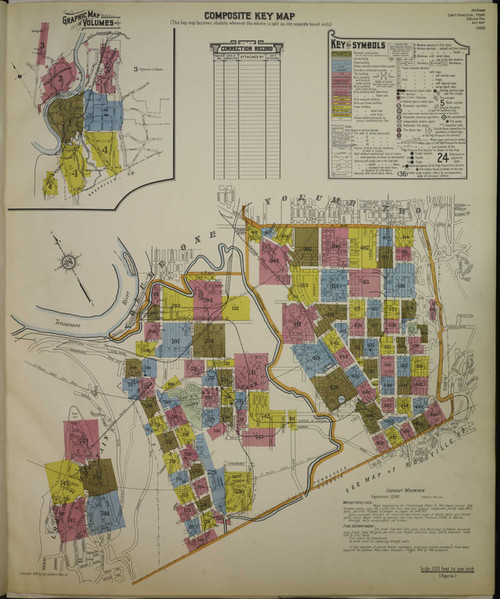 Chattanooga Tennessee 1930 V4 - Fire Insurance Index - Old Map Reprint