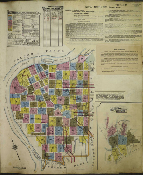 Chattanooga Tennessee 1951 V1 - Fire Insurance Index - Old Map Reprint