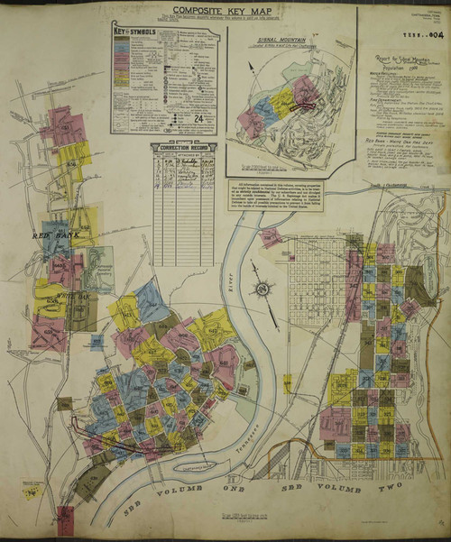 Chattanooga Tennessee 1951 V3 - Fire Insurance Index - Old Map Reprint