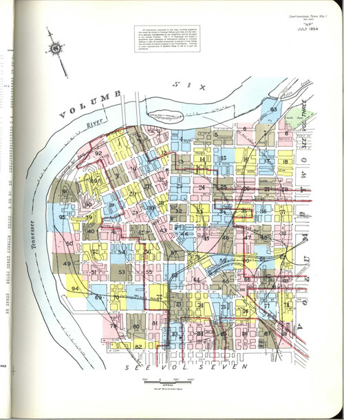 Chattanooga Tennessee 1955 V1 - Fire Insurance Index - Old Map Reprint