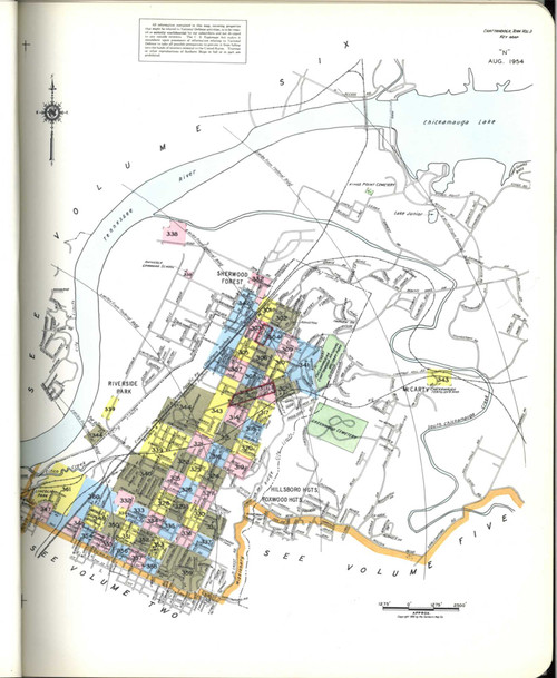 Chattanooga Tennessee 1955 V3 - Fire Insurance Index - Old Map Reprint