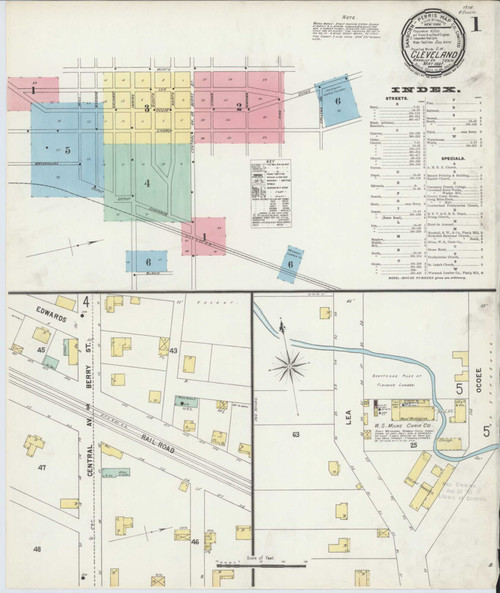 Cleveland Tennessee 1897 - Fire Insurance Index - Old Map Reprint