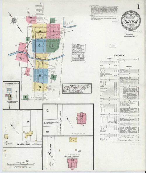 Dayton Tennessee 1920 - Fire Insurance Index - Old Map Reprint