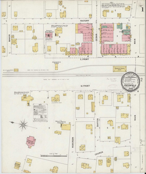 Greenfield Tennessee 1899 - Fire Insurance Index - Old Map Reprint