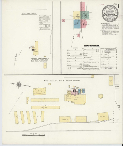 Greenfield Tennessee 1910 - Fire Insurance Index - Old Map Reprint