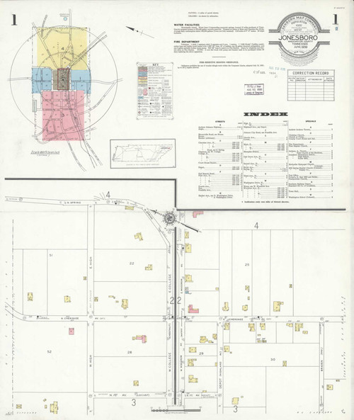 Jonesboro Tennessee 1939 - Fire Insurance Index - Old Map Reprint