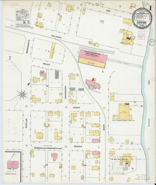 Loudon Tennessee 1901 - Fire Insurance Index - Old Map Reprint
