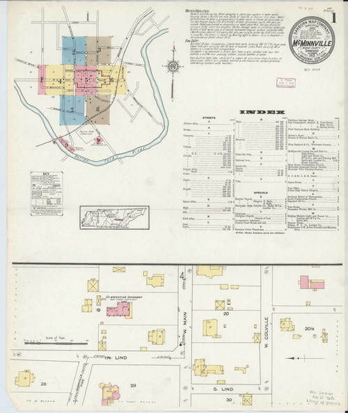 Mcminnville Tennessee 1913 - Fire Insurance Index - Old Map Reprint