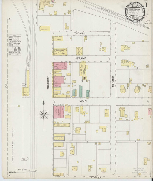 Martin Tennessee 1892 - Fire Insurance Index - Old Map Reprint