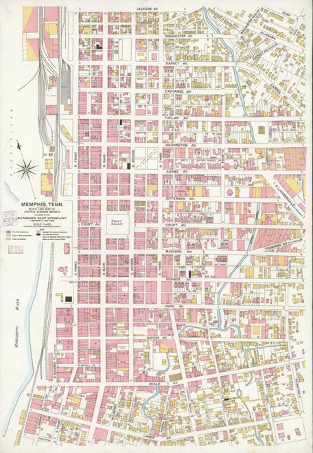 Memphis Tennessee 1907 - Fire Insurance Index - Old Map Reprint