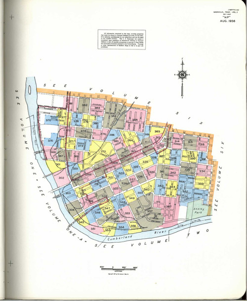 Nashville Tennessee 1957 V3 - Fire Insurance Index - Old Map Reprint