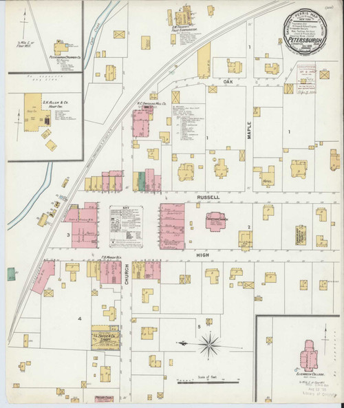 Petersburgh Tennessee 1899 - Fire Insurance Index - Old Map Reprint