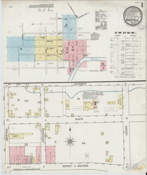 Shelbyville Tennessee 1887 - Fire Insurance Index - Old Map Reprint