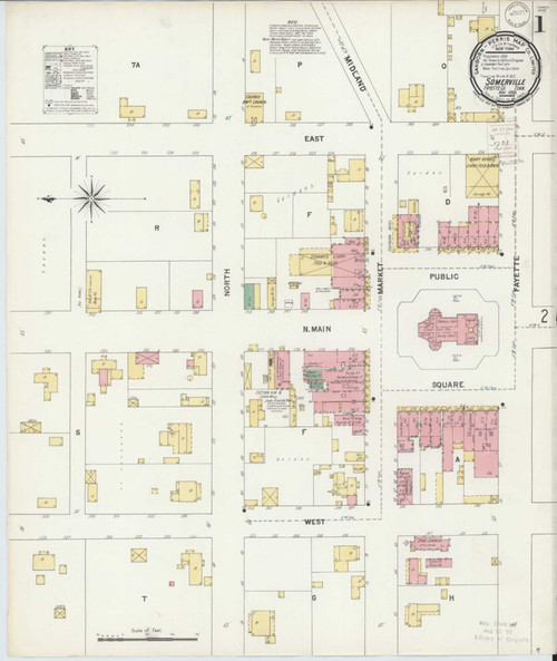 Somerville Tennessee 1899 - Fire Insurance Index - Old Map Reprint