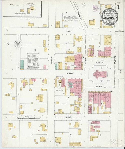 Somerville Tennessee 1905 - Fire Insurance Index - Old Map Reprint