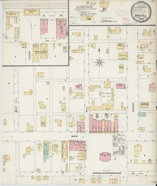 Waverly Tennessee 1897 - Fire Insurance Index - Old Map Reprint