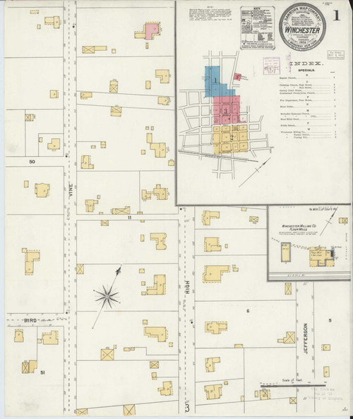 Winchester Tennessee 1905 - Fire Insurance Index - Old Map Reprint