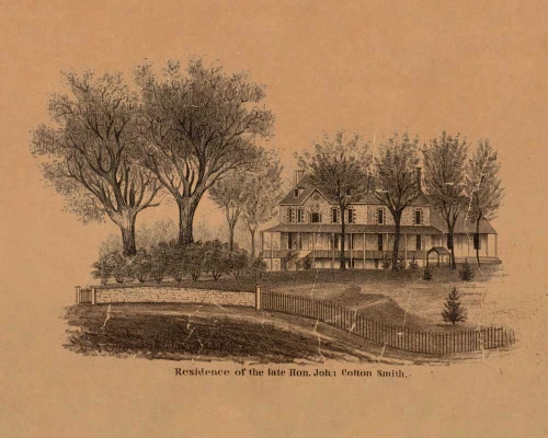 Residence of Hon. John Cotton Smith - Sharon Connecticut 1853 Old Town Map Custom Print - Excerpt from Sharon Town Map