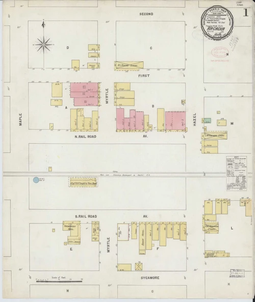 Arcadia Louisiana 1898 - Fire Insurance Index - Old Map Reprint